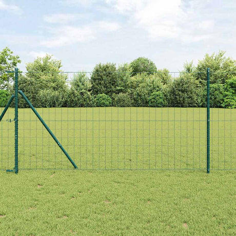Vidaxxl-Zaun mit Pfosten grün 1,4 x 10 m aus Stahl und PVC