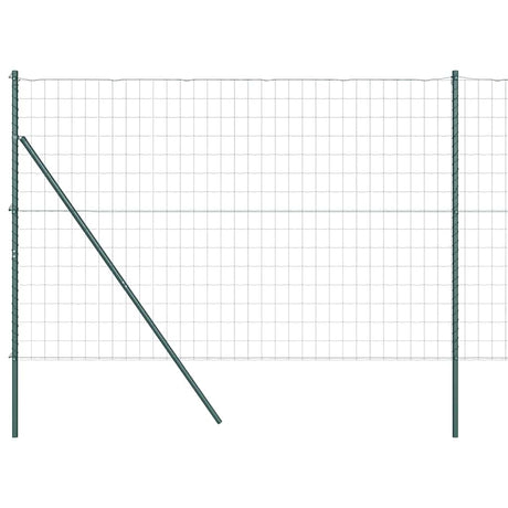 Vidaxl-Zaun mit Pfosten grün 1,5 x 10 m aus Stahl und PVC