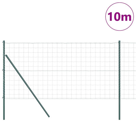 Vidaxxl Zaun mit Pfosten grün 1 x 10 m Stahl