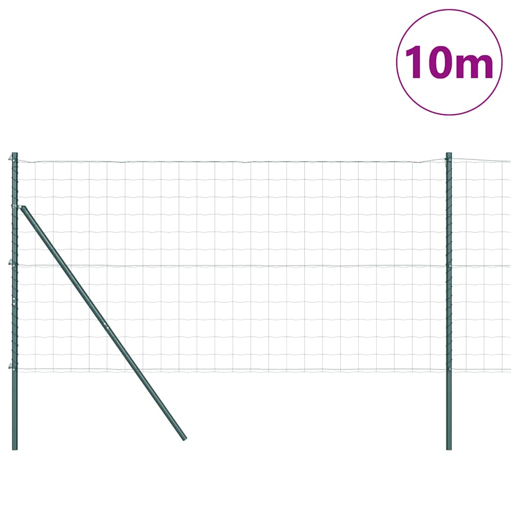 Vidaxxl Zaun mit Pfosten Grün 1,2 x 10 m Stahl