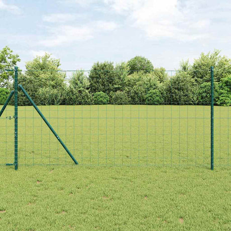 Vidaxxl-Zaun mit Pfosten grün 1,4 x 10 m aus Stahl und PVC