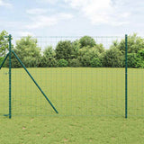 Vidaxl-Zaun mit Pfosten grün 1,6 x 10 m aus Stahl und PVC