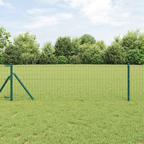 Vidaxxl-Zaun mit Pfosten grün 0,8 x 25 m aus Stahl und PVC