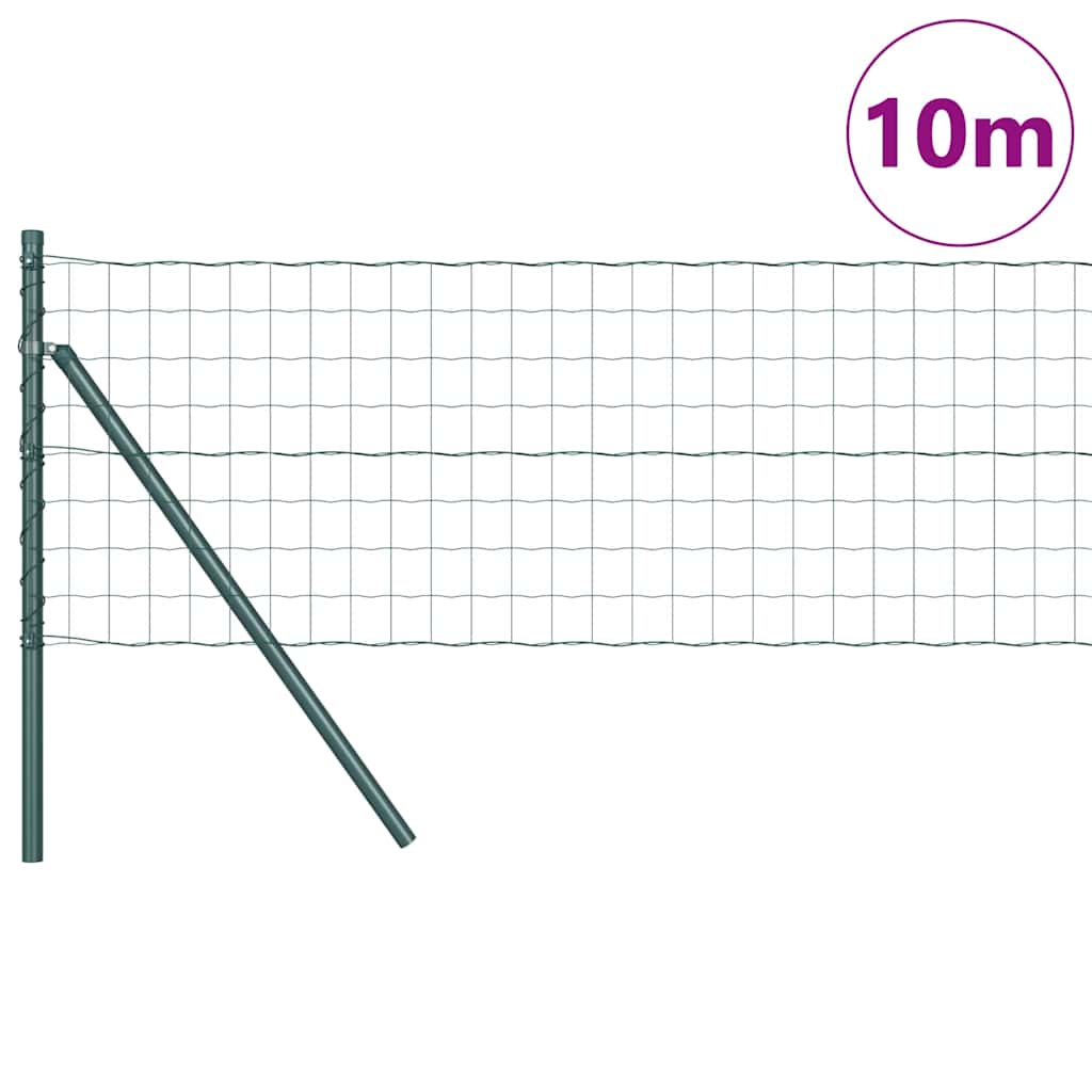 Vidaxxl-Zaun mit Pfosten grün 0,6 x 10 m aus Stahl und PVC