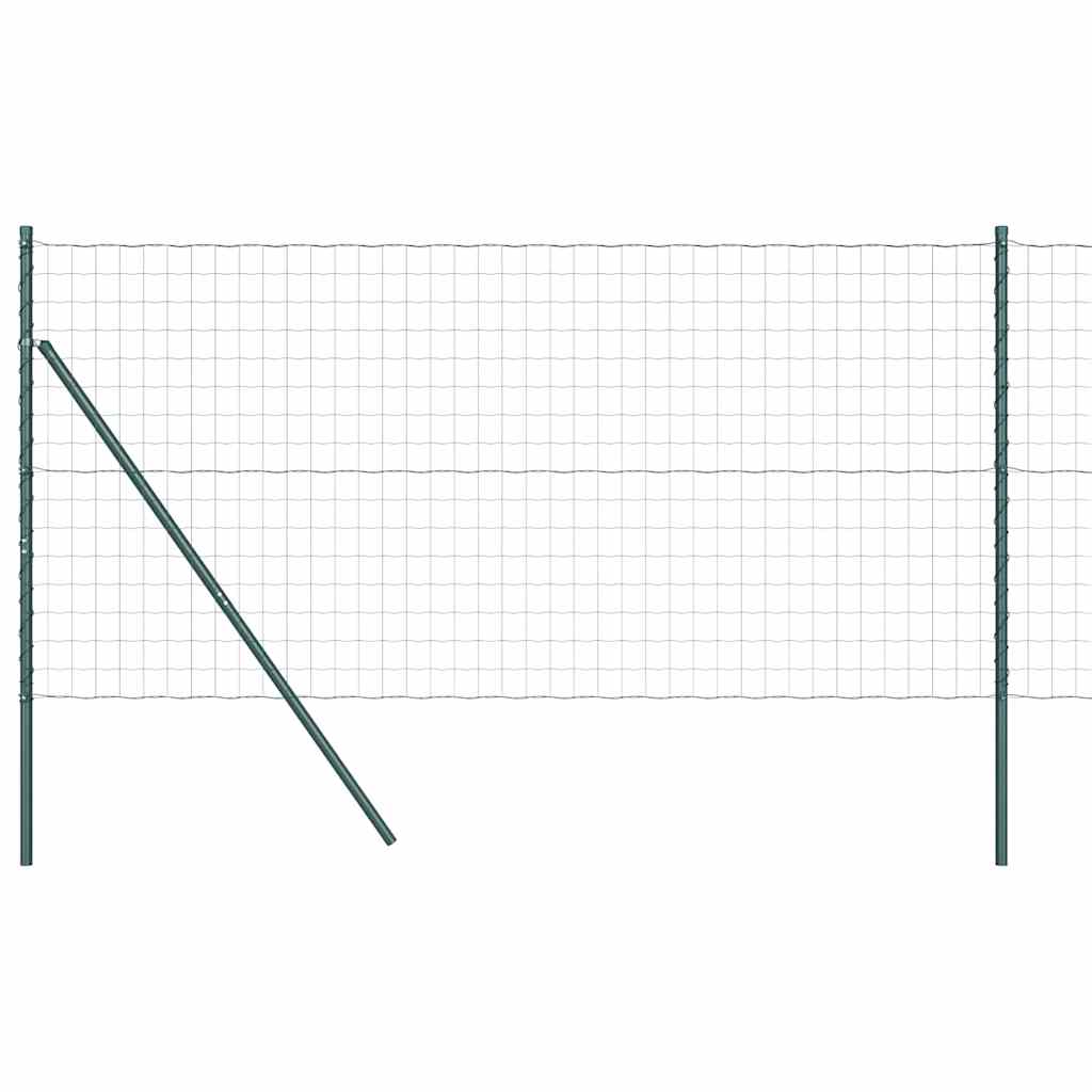 Vidaxxl-Zaun mit Pfosten grün 1,4 x 10 m aus Stahl und PVC