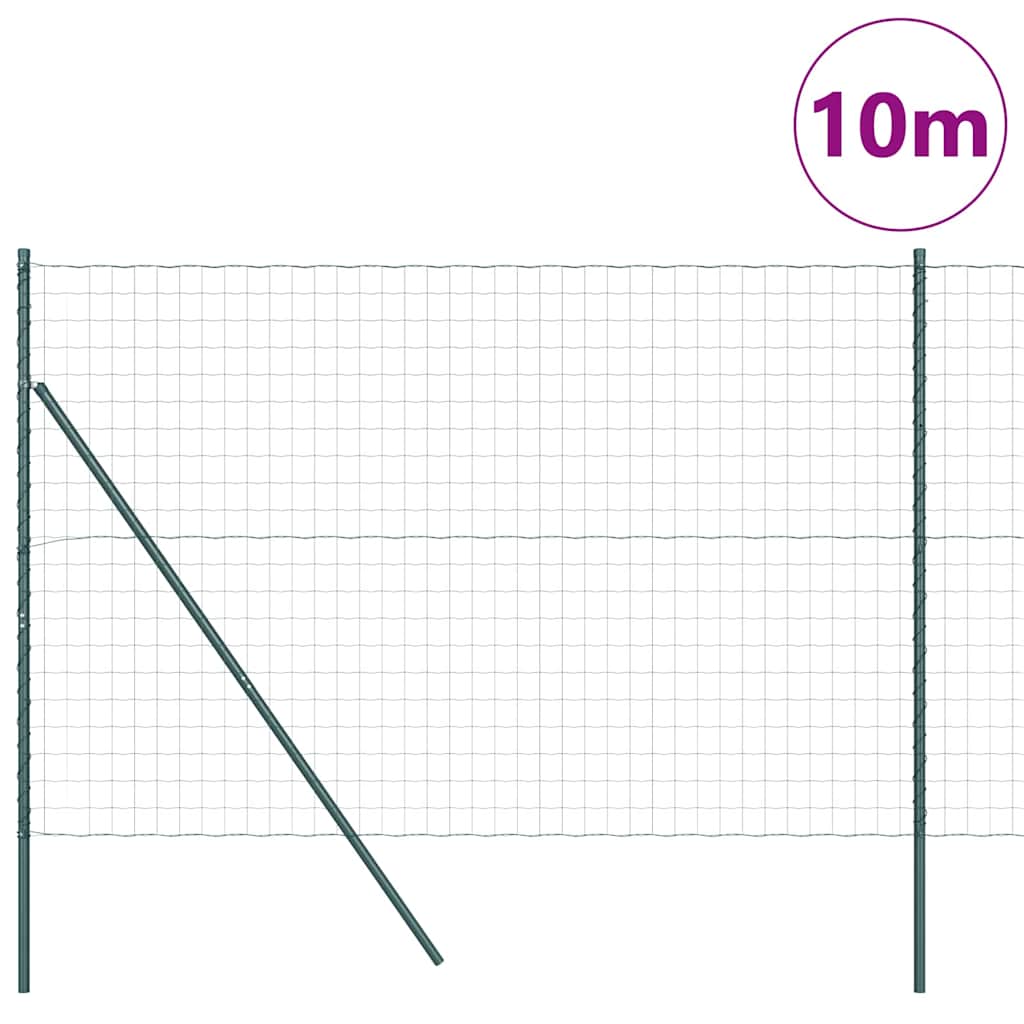 Vidaxxl Zaun mit Pfosten Grün 1,5 x 10 m Stahl