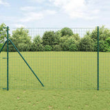 Vidaxl-Zaun mit Pfosten grün 1,6 x 10 m aus Stahl und PVC