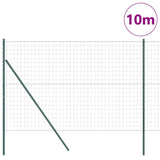 Vidaxl-Zaun mit Pfosten grün 1,6 x 10 m aus Stahl und PVC