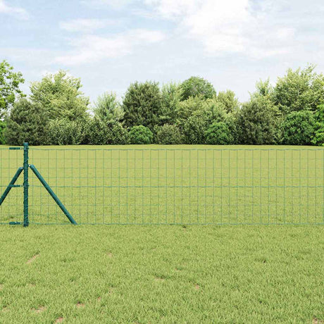 Vidaxxl-Zaun mit Pfosten grün 0,6 x 25 m aus Stahl und PVC