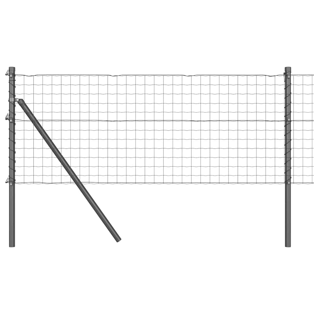 Vidaxl-Zaun mit Pfosten grau 0,8 x 10 m aus Stahl und PVC
