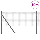 Vidaxl-Zaun mit Pfosten grau 0,8 x 10 m aus Stahl und PVC