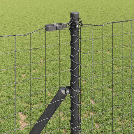 Vidaxl-Zaun mit Pfosten grau 1 x 10 m aus Stahl und PVC
