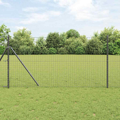 Vidaxl-Zaun mit Pfosten grau 1 x 10 m aus Stahl und PVC