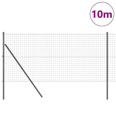 Vidaxl-Zaun mit Pfosten grau 1,2 x 10 m aus Stahl und PVC