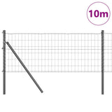 Vidaxl-Zaun mit Pfosten grau 0,6 x 10 m aus Stahl und PVC