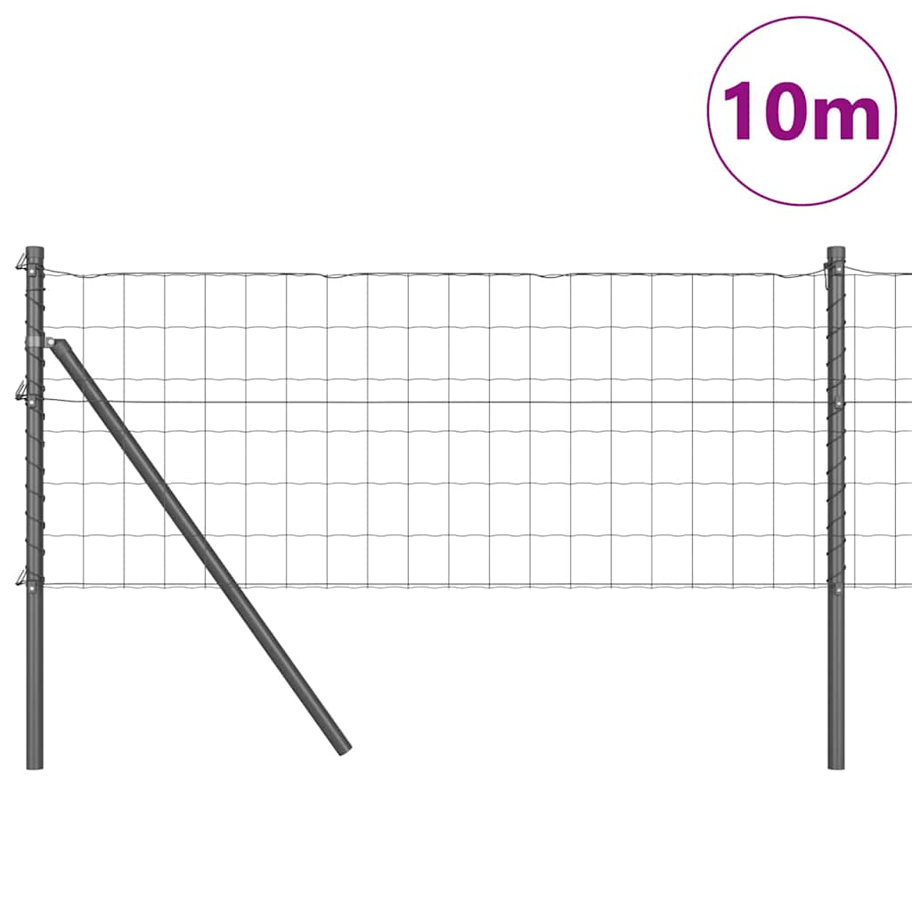Vidaxl-Zaun mit Pfosten grau 0,4 x 10 m aus Stahl und PVC