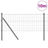 Vidaxl-Zaun mit Pfosten grau 0,4 x 10 m aus Stahl und PVC