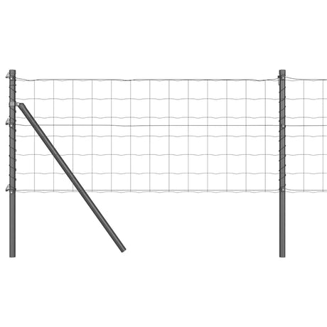 Vidaxl-Zaun mit Pfosten grau 0,6 x 10 m aus Stahl und PVC