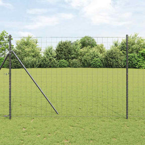 Vidaxl-Zaun mit Pfosten grau 1,6 x 10 m aus Stahl und PVC