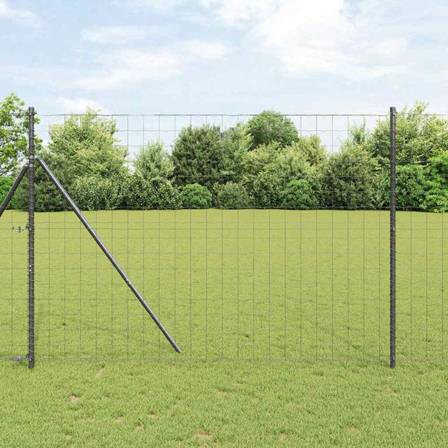 Vidaxl-Zaun mit Pfosten grau 1,6 x 10 m aus Stahl und PVC
