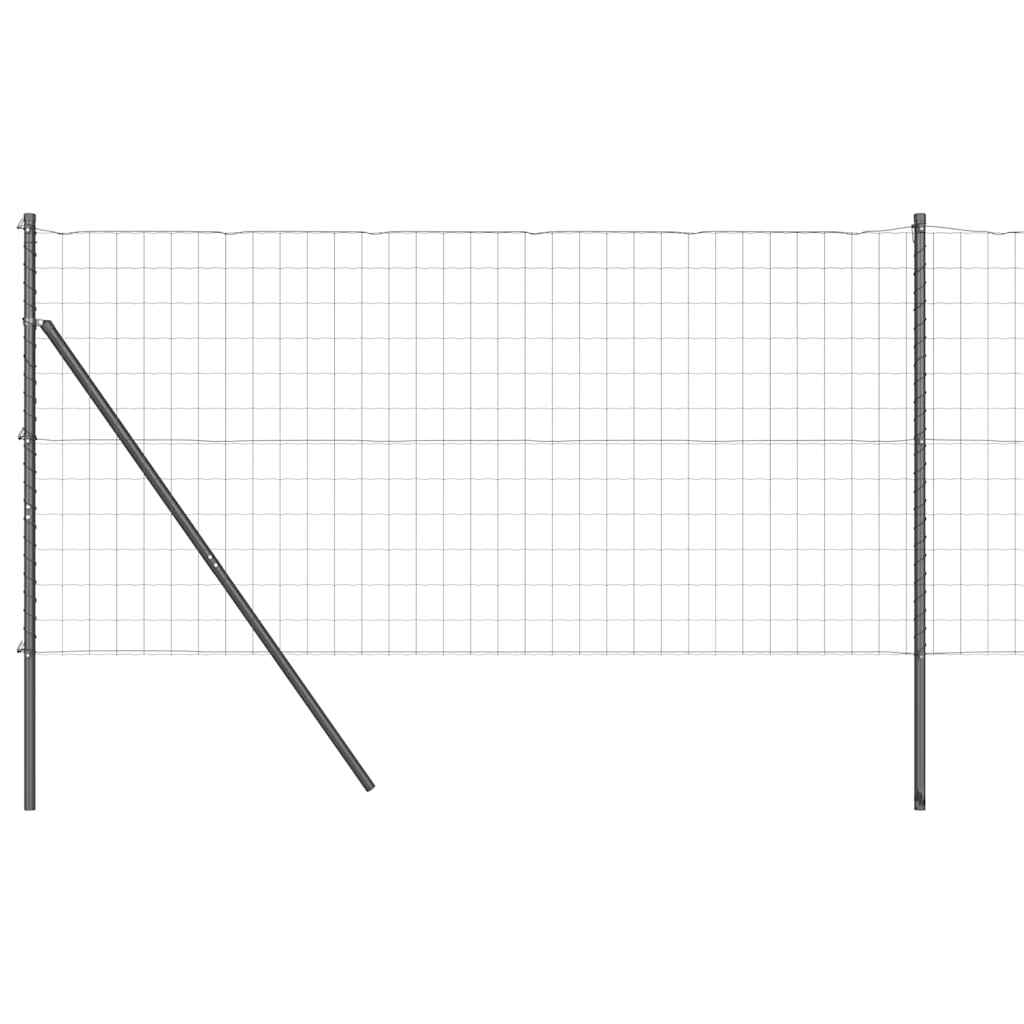 Vidaxl-Zaun mit Pfosten grau 1 x 25 m aus Stahl und PVC