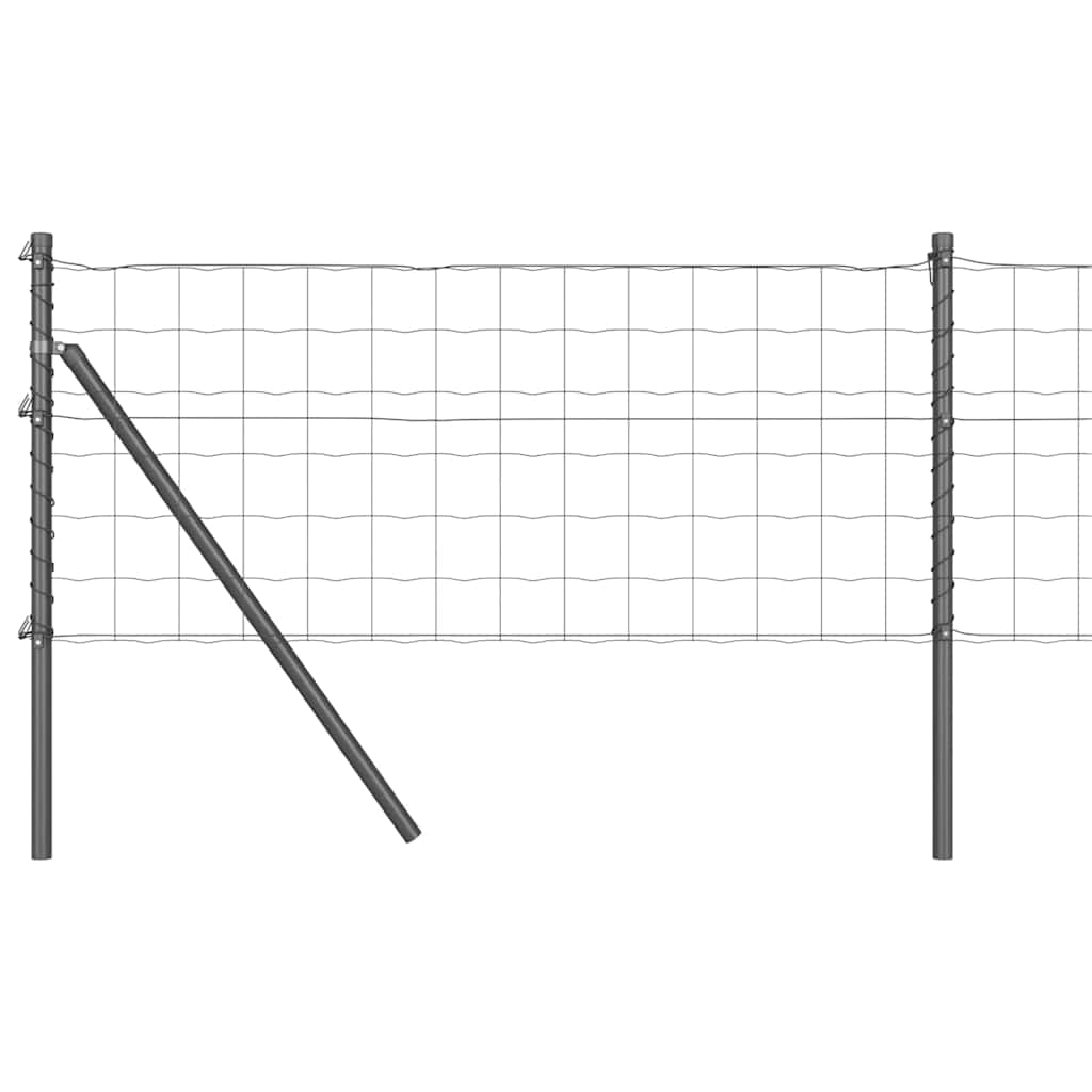 Vidaxl-Zaun mit Pfosten grau 0,4 x 25 m aus Stahl und PVC