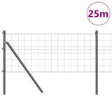 Vidaxl-Zaun mit Pfosten grau 0,4 x 25 m aus Stahl und PVC