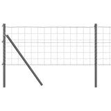 Vidaxxl Zaun mit Pfosten grau 0,8 x 25 m Stahl