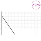 Vidaxxl Zaun mit Pfosten grau 1 x 25 m Stahl
