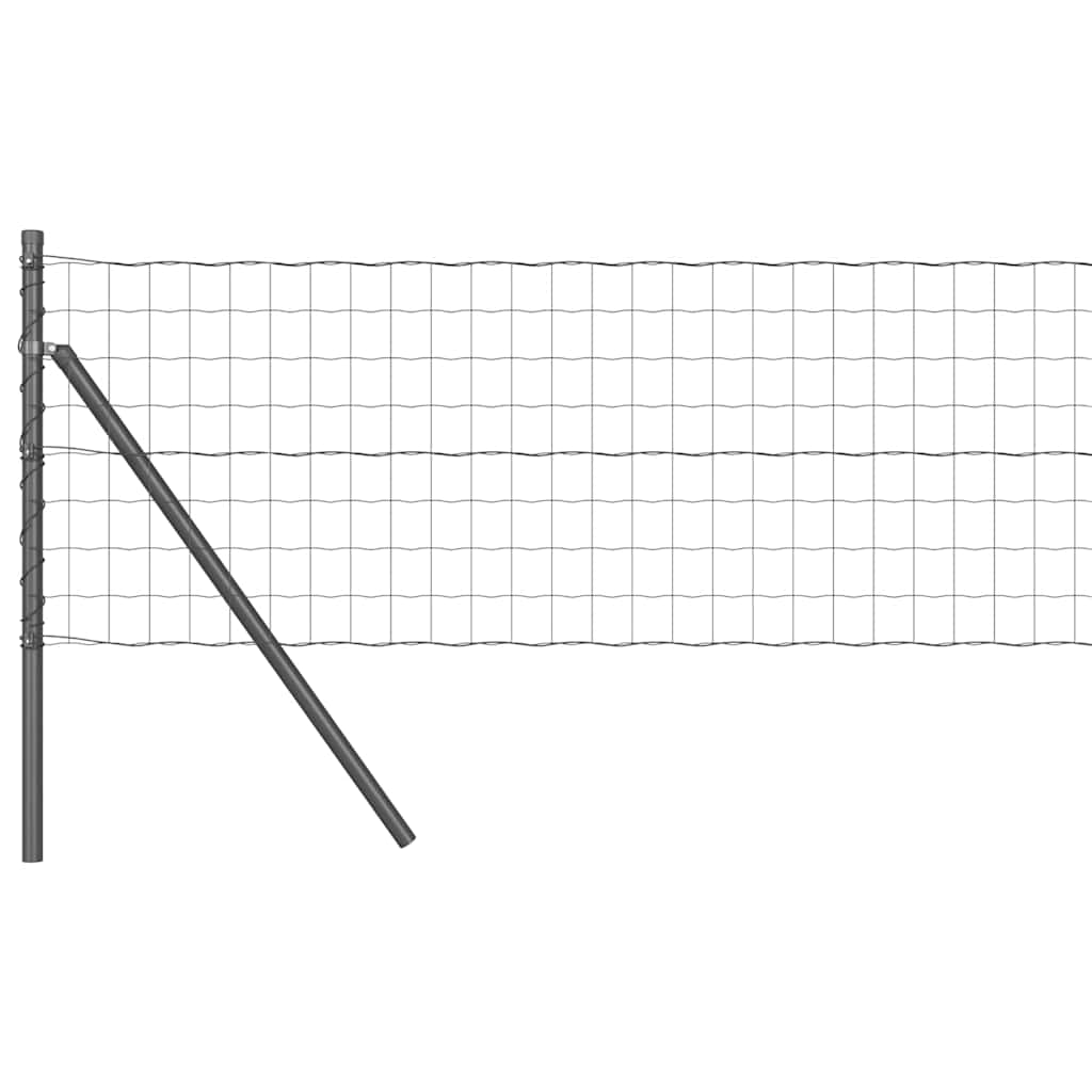 Vidaxl-Zaun mit Pfosten grau 0,4 x 10 m aus Stahl und PVC