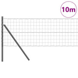 Vidaxl-Zaun mit Pfosten grau 0,6 x 10 m aus Stahl und PVC