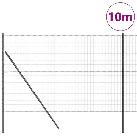 Vidaxl-Zaun mit Pfosten grau 1,5 x 10 m Stahl