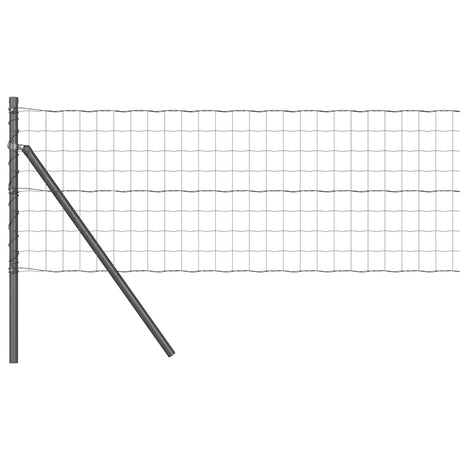 Vidaxl-Zaun mit Pfosten grau 0,4 x 25 m aus Stahl und PVC