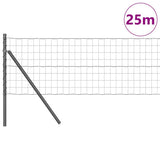 Vidaxl-Zaun mit Pfosten grau 0,6 x 25 m aus Stahl und PVC