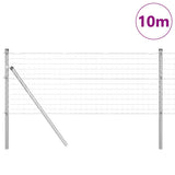 Vidaxl-Zaun mit Pfosten silber 0,4 x 10 m aus Stahl und PVC
