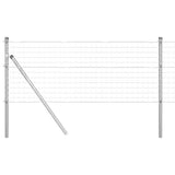 Vidaxl-Zaun mit Pfosten silber 0,8 x 10 m aus Stahl und PVC