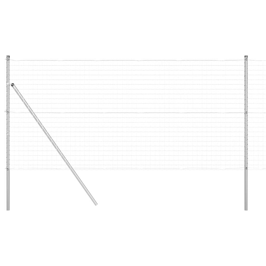 Vidaxl-Zaun mit Pfosten silber 1,2 x 10 m aus Stahl und PVC