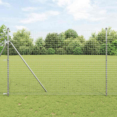 Vidaxl-Zaun mit Pfosten silber 1,6 x 10 m aus Stahl und PVC