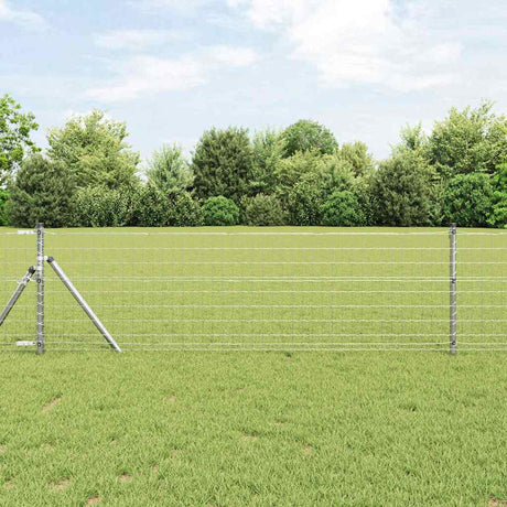 Vidaxl-Zaun mit Pfosten silber 0,4 x 10 m aus Stahl und PVC
