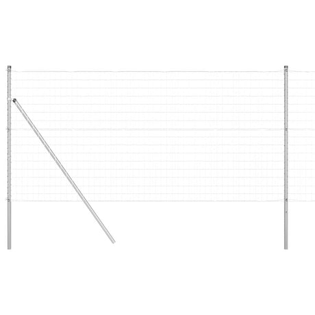 Vidaxl-Zaun mit Pfosten silber 1,4 x 10 m aus Stahl und PVC