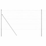 Vidaxl Zaun mit Pfosten Silber 1 x 10 m Stahl und PVC
