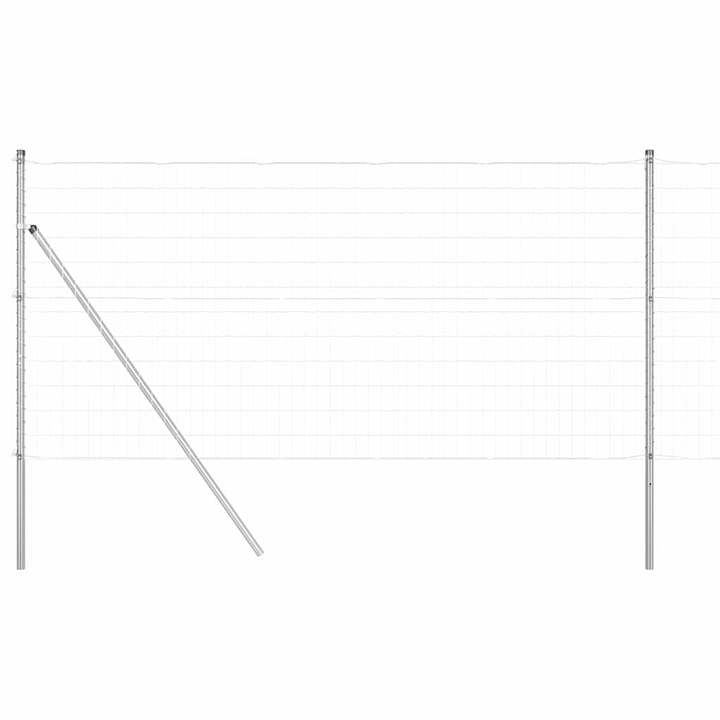 Vidaxl-Zaun mit Pfosten silber 1,4 x 10 m aus Stahl und PVC