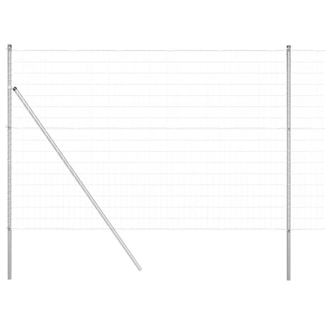 Vidaxl-Zaun mit Pfosten silber 1,6 x 10 m aus Stahl und PVC