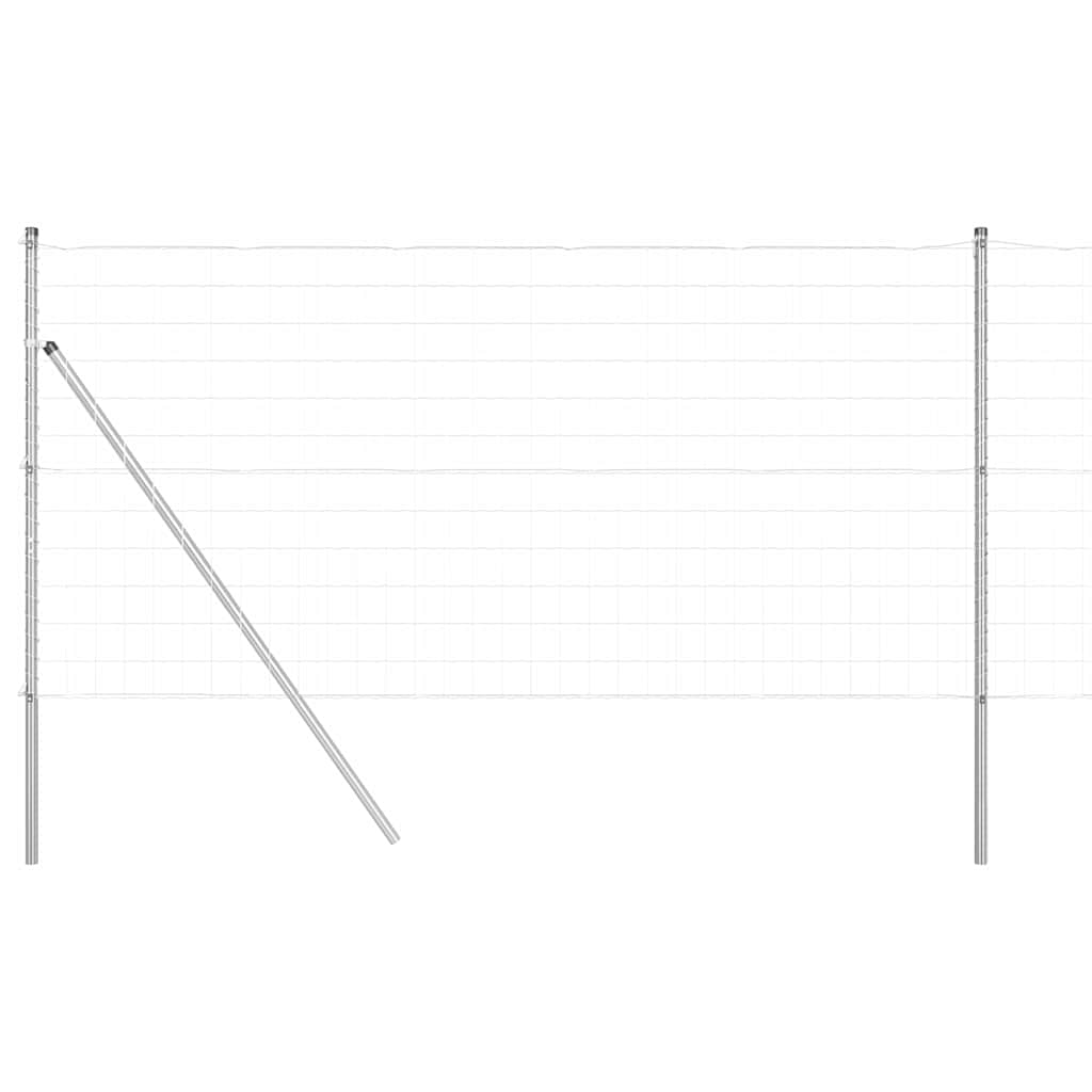 Vidaxl Zaun mit Pfosten Silber 1 x 10 m Stahl und PVC