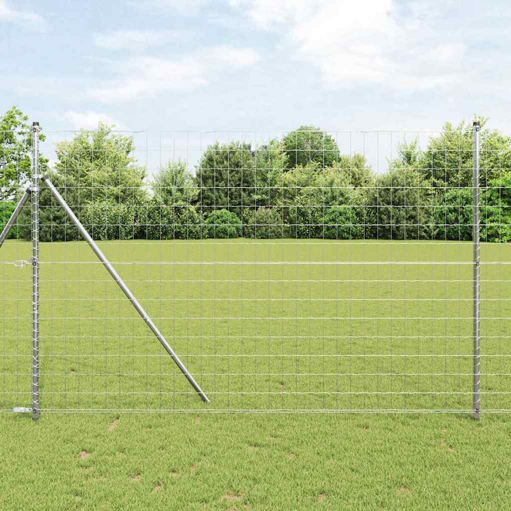 Vidaxl-Zaun mit Pfosten silber 1,5 x 10 m aus Stahl und PVC