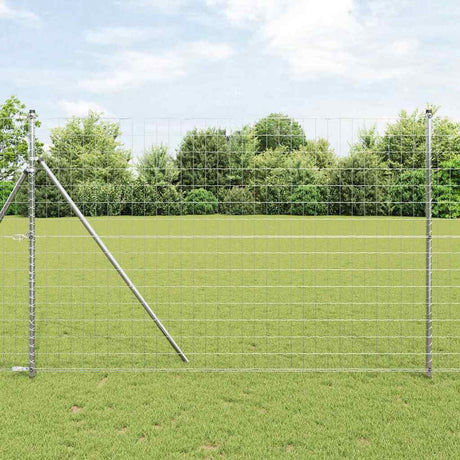 Vidaxl-Zaun mit Pfosten silber 1,6 x 10 m aus Stahl und PVC