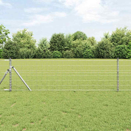 Vidaxl-Zaun mit Pfosten silber 0,8 x 10 m aus Stahl und PVC