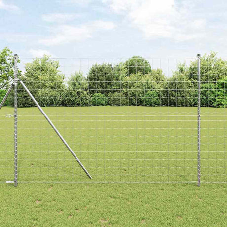 Vidaxl-Zaun mit Pfosten silber 1,5 x 10 m aus Stahl und PVC