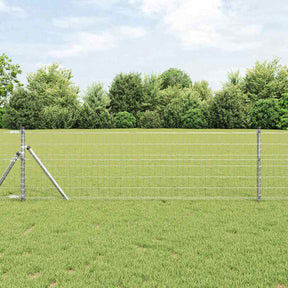 Vidaxxl Zaun mit Pfosten Silber 0,6 x 25 m Stahl und PVC