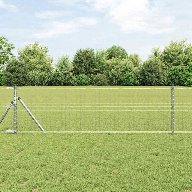 Vidaxxl Zaun mit Pfosten Silber 0,6 x 25 m Stahl und PVC
